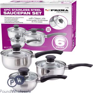 Prima Stainless Steel Saucepan Set 6pc