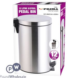 Prima Stainless Steel Pedal Bin 12l