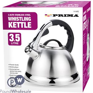 PRIMA STAINLESS STEEL CHROME WHISTLING KETTLE 3.5L