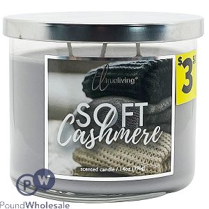 True Living 3 Wick Soft Cashmere Scented Jar Candle 14oz