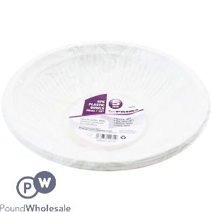 Prima White Disposable Plastic Bowls 26cm 5 Pack