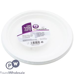 Prima White Disposable Plastic Plates 23cm 10 Pack