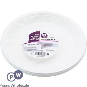 Prima White Disposable Plastic Plates 26cm 8 Pack