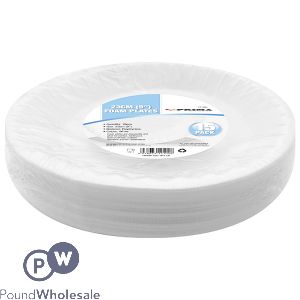 Prima Foam White Disposable Plates 23cm 15 Pack