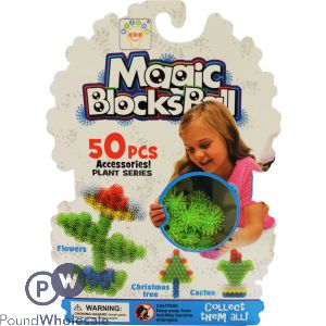 Magic Blocks Ball 50pc Plant Series 4 In 1 With Guide Book (approx 21.5cm X 15cm)