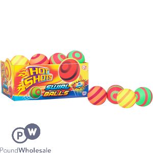 Hot Shots High Bounce Swirl Balls Cdu Assorted Colours