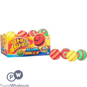 Hot Shots High Bounce Swirl Balls CDU Assorted Colours