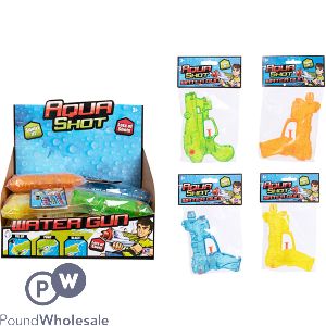 AQUA SHOT WATER GUN CDU ASSORTED COLOURS