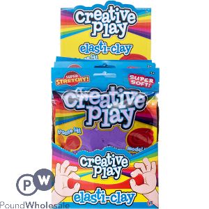 CREATIVE PLAY STRETCHY ELASTI-CLAY CDU ASSORTED COLOURS