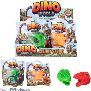 Dino World Squidgy-saurus Squish Toy Cdu Assorted Colours