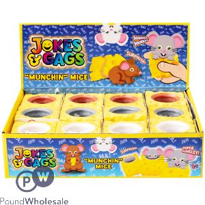 Jokes &amp; Gags &quot;Munchin&quot; Mice Squish Toy CDU Assorted Colours