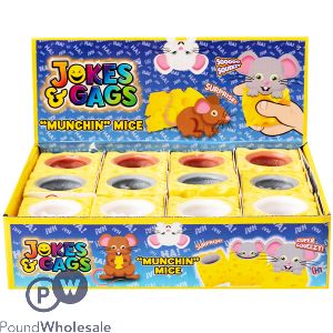 Jokes & Gags "munchin" Mice Squish Toy Cdu Assorted Colours