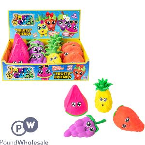 Jokes & Gags Fruity Friends Squish Toys Cdu Assorted