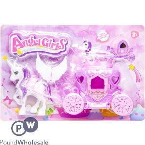 Angel Girls Unicorn & Carriage Play Set