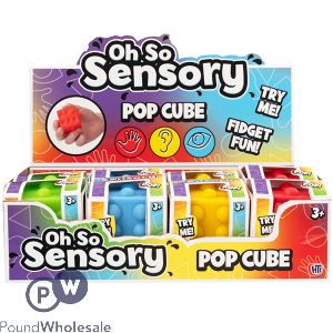 Oh No Sensory Pop Cube Fidget Toy CDU Assorted Colours