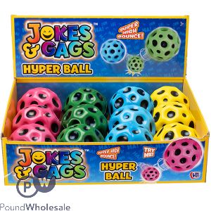 Jokes &amp; Gags Hyper Bounce Ball CDU Assorted Colours