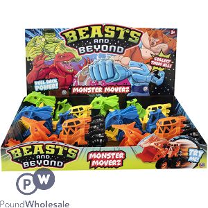 Beasts & Beyond Monster Moverz Pull Back Vehicles Toys CDU Assorted