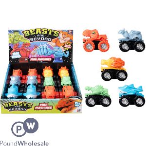 Beasts & Beyond Free Wheel Mini Machines Monster Vehicle Toys CDU Assorted