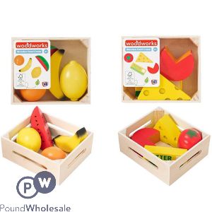 Wood Works Wooden Food Crate Toys 5pc Assorted
