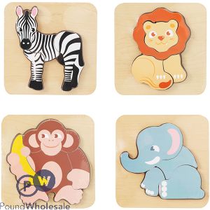 Wood Works Wooden Baby Jungle Puzzles Assorted