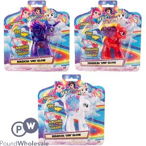Magical Kingdom Rainbow Light Magical Unicorn Glow Doll Assorted Colours
