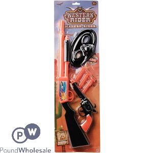 Western Masked Rider Shotgun Revolver Play Set 6pc