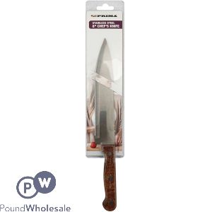 Prima Stainless Steel Wood Handle Chef's Knife 8"