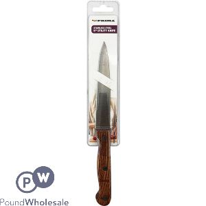 Prima Stainless Steel Wood Handle Utility Knife 5"