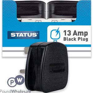 Status 13A Black Fused Plug CDU