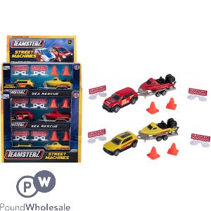 Teamsterz Street Machines Die-cast Car & Boat Sea Rescue Set Cdu Assorted
