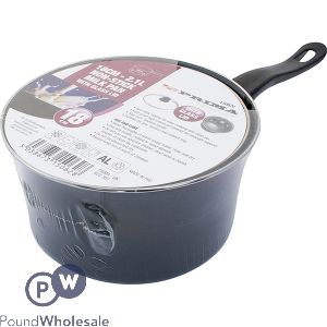 PRIMA NON-STICK MILK PAN WITH GLASS LID 18CM 2.1L