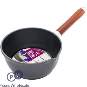 PRIMA NON-STICK WOODEN HANDLE MILK PAN 14CM 1L