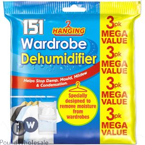 151 Hanging Wardrobe Dehumidifier 180g 3 Pack