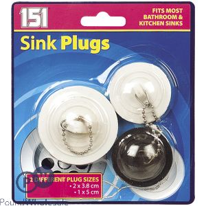 151 Sink Plugs Assorted 3 Pack