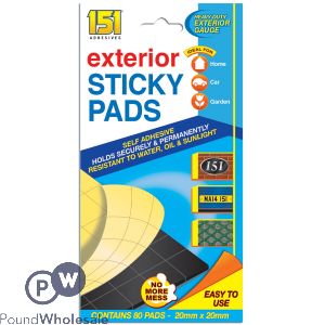151 Heavy Duty Hook & Loop Exterior Sticky Pads 80 Pack