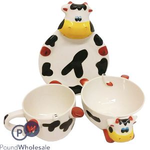 Collectable Cow Breakfast Set 3pc