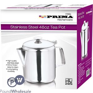 PRIMA STAINLESS STEEL 48OZ TEA POT 1400ML