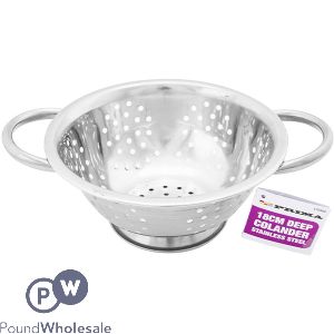 PRIMA TWO HANDLE DEEP COLANDER 18CM