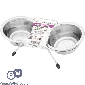 PRIMA STAINLESS STEEL DOUBLE DINER 500ML PET BOWL SET 3PC