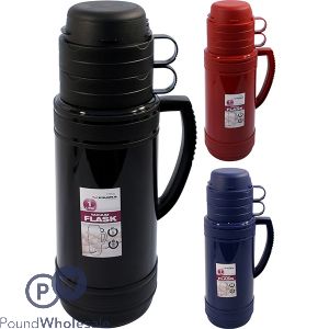 PRIMA VACUUM FLASK ASSORTED COLOURS 1L