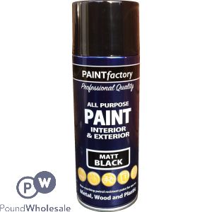 Paint Factory All Purpose Black Matt Spray Paint 400ml