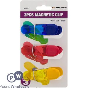 Prima Magnetic Clip Assorted Colours 3pc