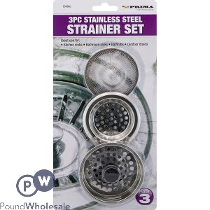 Prima Stainless Steel Strainer Set 3 Pack