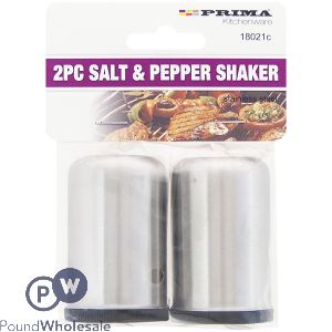 PRIMA STAINLESS STEEL SALT &amp; PEPPER SHAKER 2PC