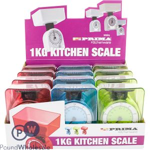 Prima Kitchen Scale 1kg Assorted Colours Cdu