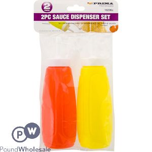 Prima Red & Yellow Sauce Dispenser Set 2pc