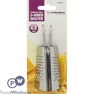 PRIMA STAINLESS STEEL 3-SIDED GRATER 4.5&quot;