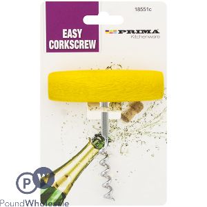 PRIMA WOOD HANDLE EASY CORKSCREW