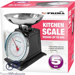 Prima Black Mechanical Kitchen Scale 5kg