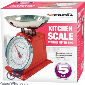 Prima Red Mechanical Kitchen Scale 5kg